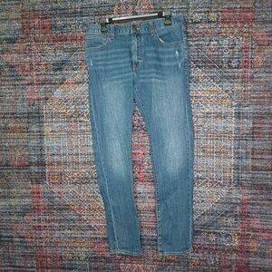 JCREW mens dark distressed FLEX slim fit jeans 32x32 EUC